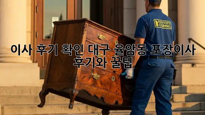 이사 후기 확인: 대구 율암동 포장이사 후기와 꿀팁