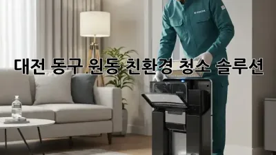 대전 동구 원동 친환경 청소 솔루션 ✨ 🏡